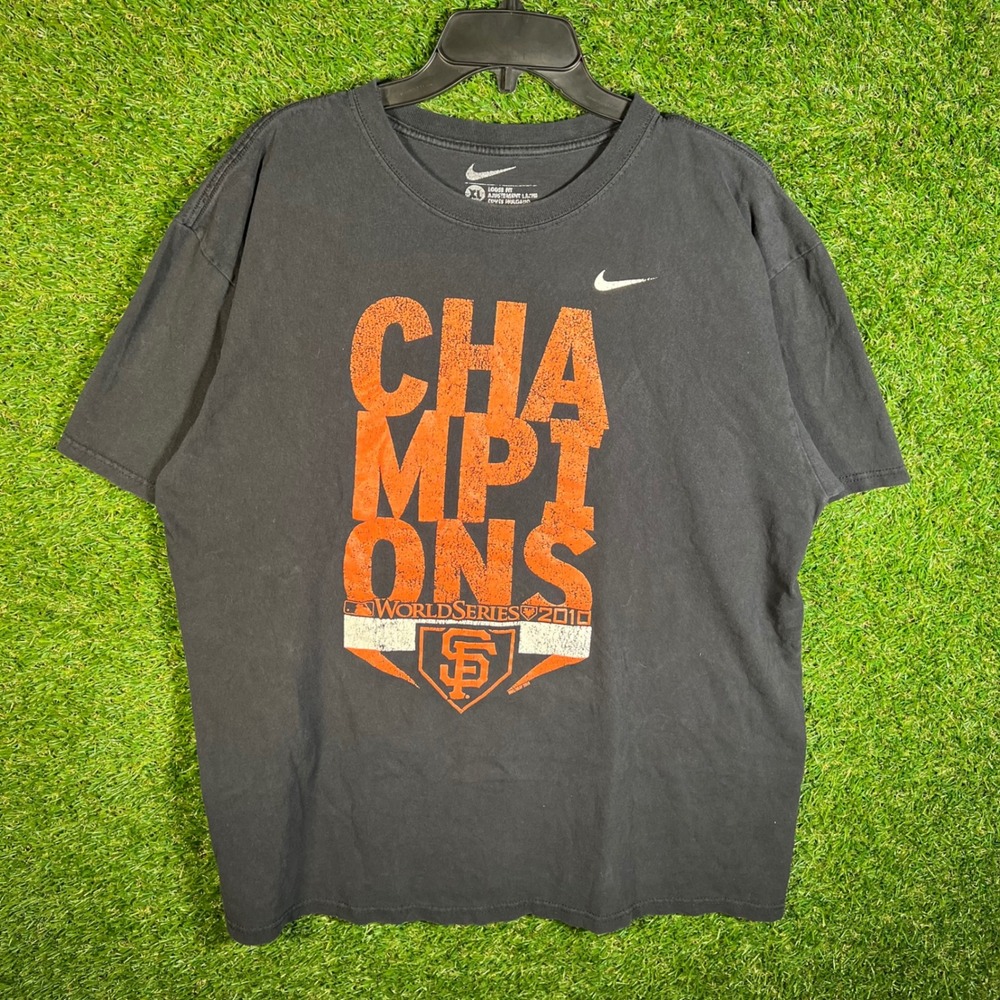 Nike San Francisco Giants 2010 World Series Champions T-Shirt Mens XL Black MLB